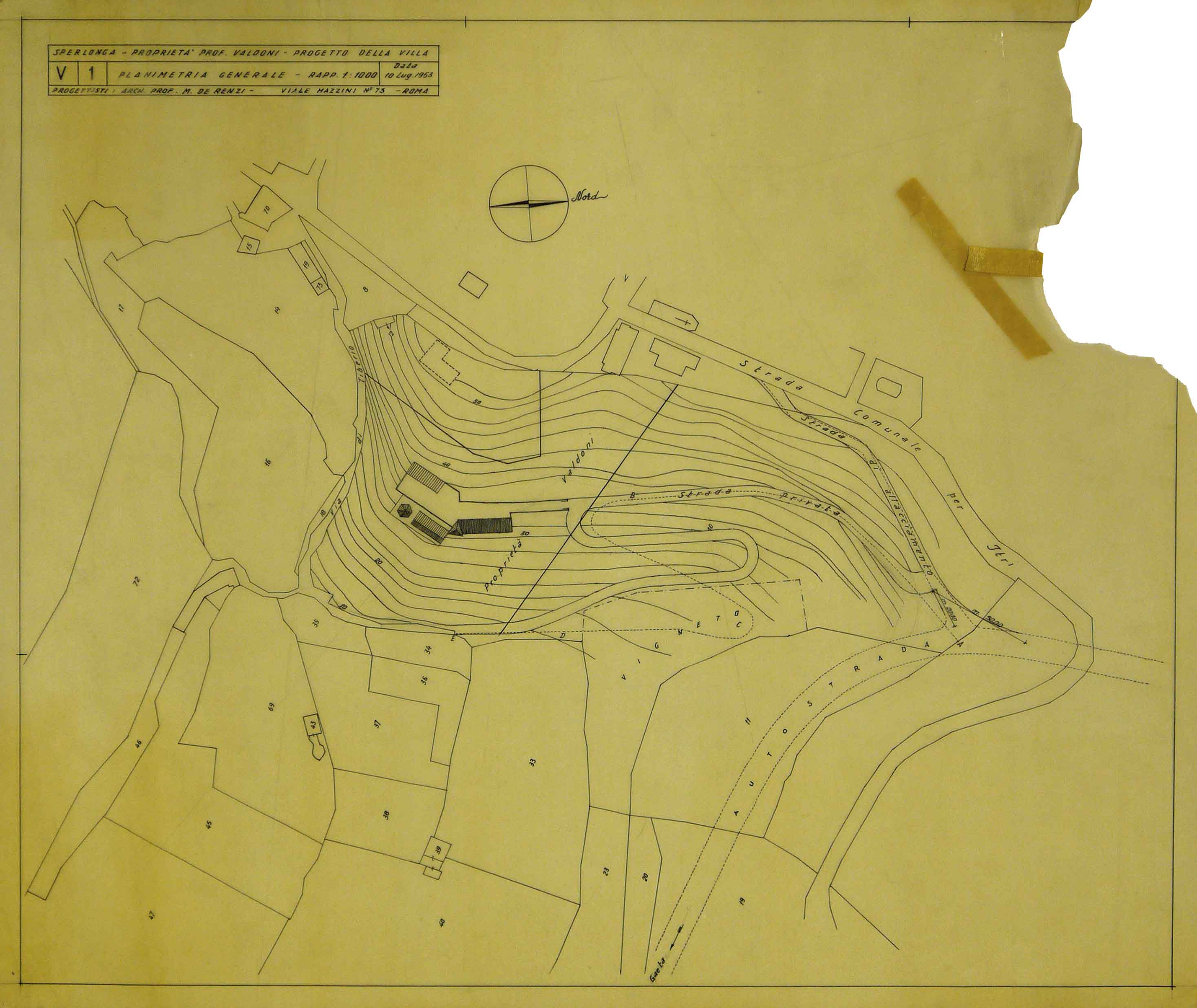 Progetto di villa per Pietro Valdoni, Sperlonga