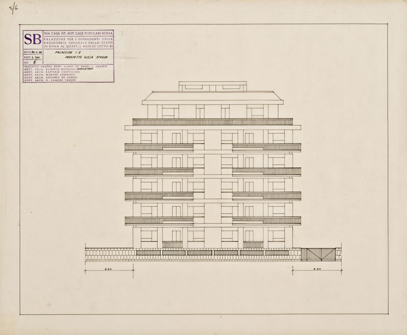 Palazzine per dipendenti della Ragioneria Generale dello Stato a S. Basilio, lotto 21, Roma