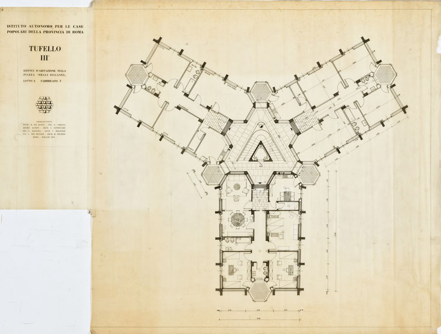 Edifici residenziali sulla piazza degli Euganei al Tufello III, Roma