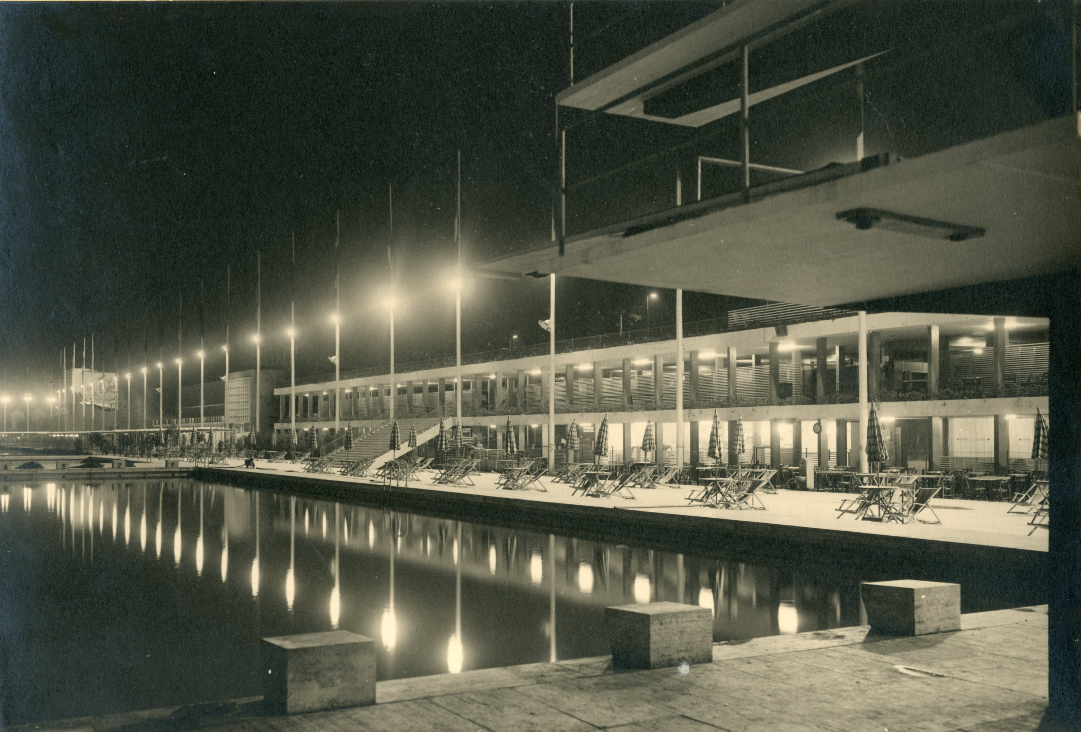 Villaggio balneare (piscine e cinema-teatro) al Circo Massimo, Roma 